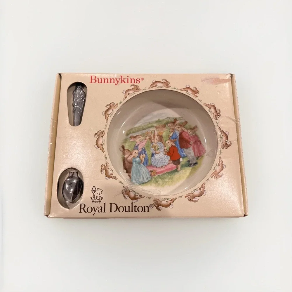 Royal Doulton Bunnykins‎ Nursery Set Vintage 1988 Baby Plate/Bowl & Spoon